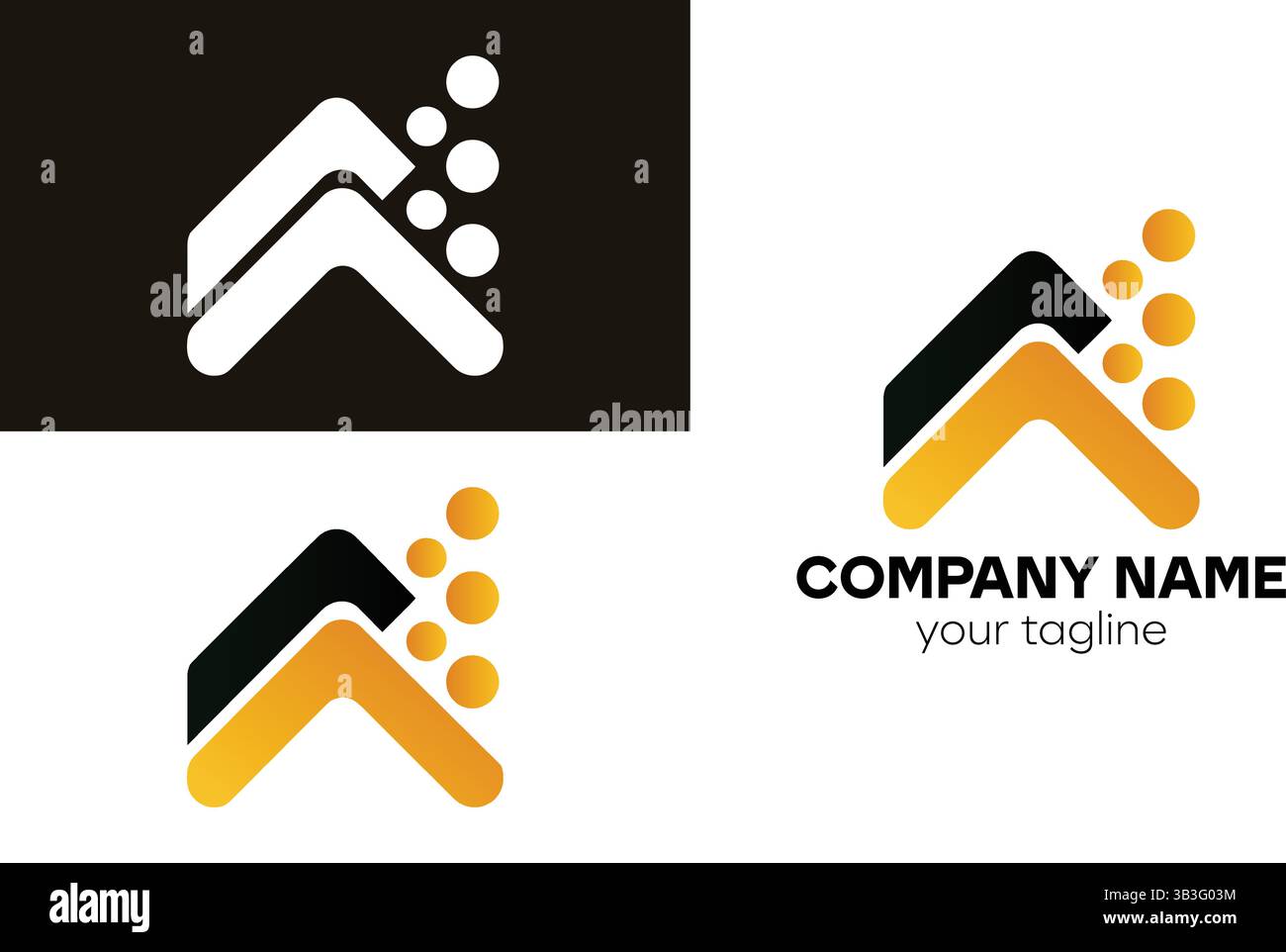 Abstract logo design with arrow and circle elements Stock Vector
