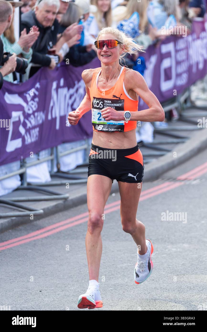 Helen Gaunt, club runner athlete competing in the 2025 TCS London ...