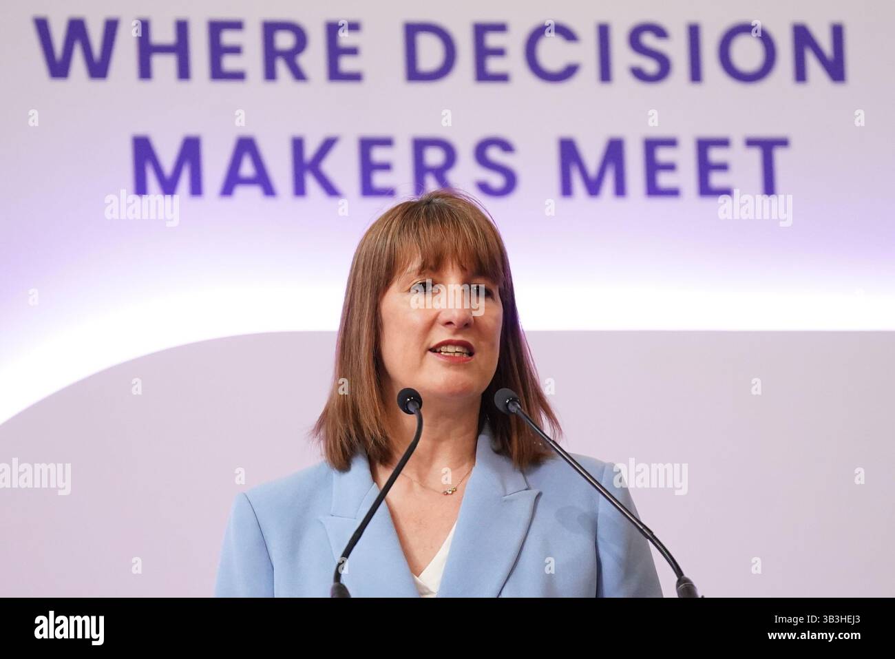 Chancellor of the Exchequer Rachel Reeves delivers her speech at the ...