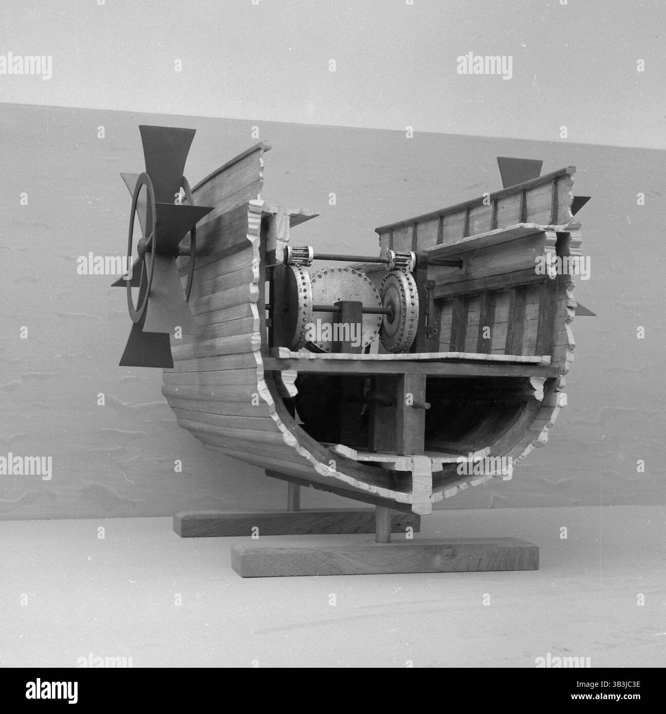 Cross section of a water machine, model designed by Italian polymath ...