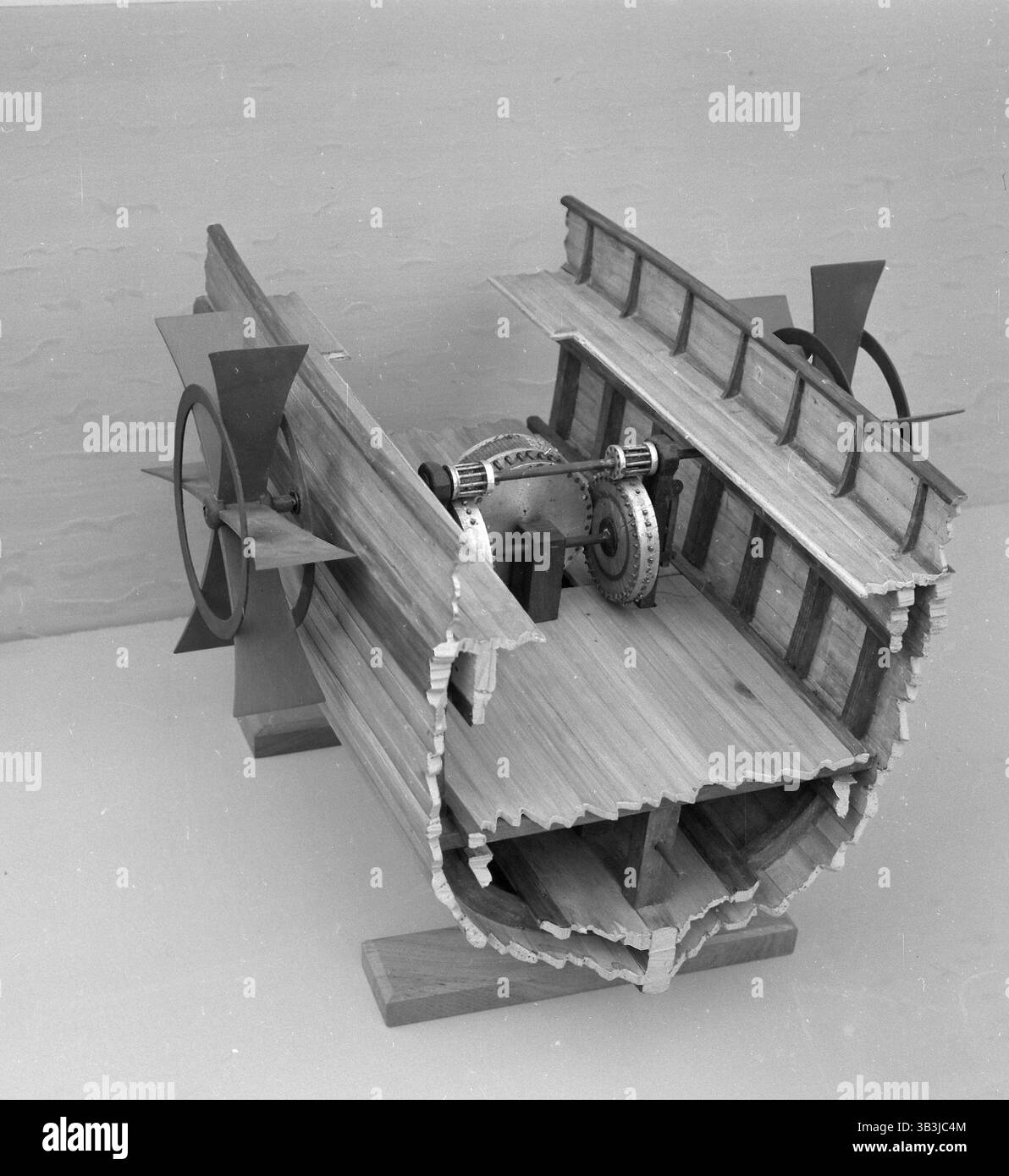 Cross section of a water machine, model designed by Italian polymath ...