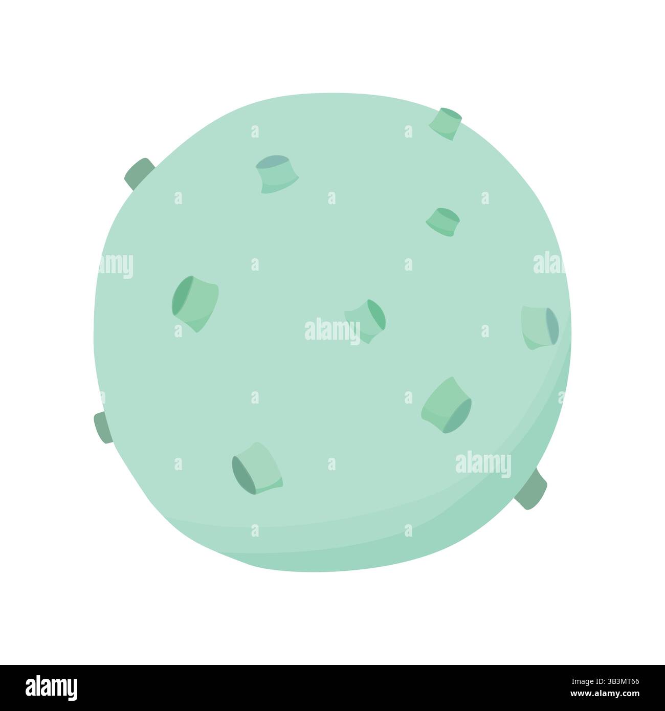 Space, unknown green planet with craters. Vector illustration Stock Vector