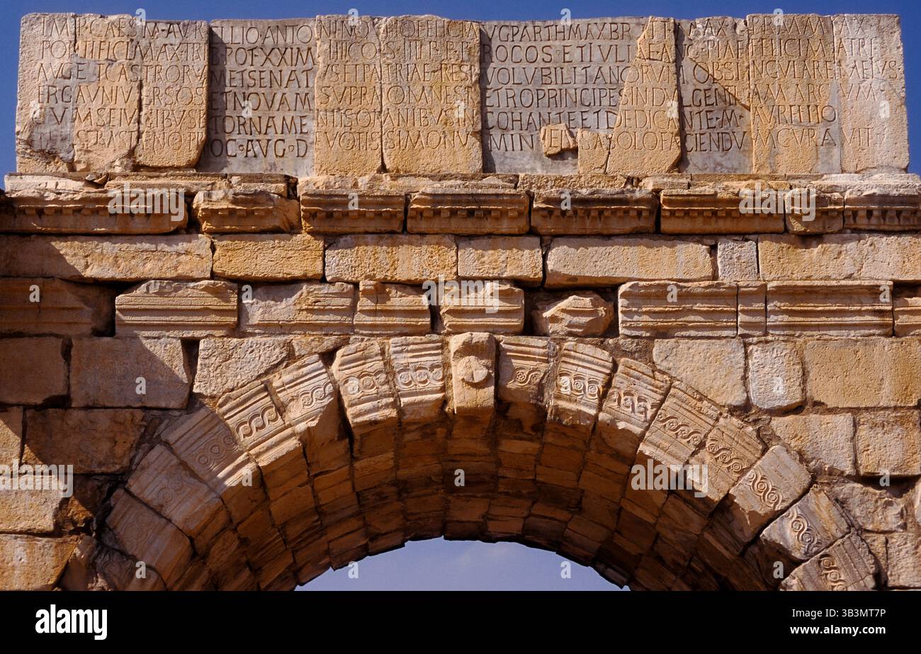 Roman Arch Inscription Reconstructed Latin inscription honouring Roman Emperor Caracalla and ...