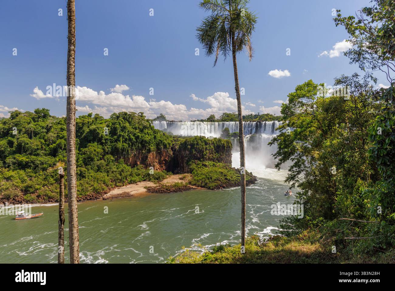 Panoramic view of the Iguazu Falls in Misiones, Argentina. Stock Photo