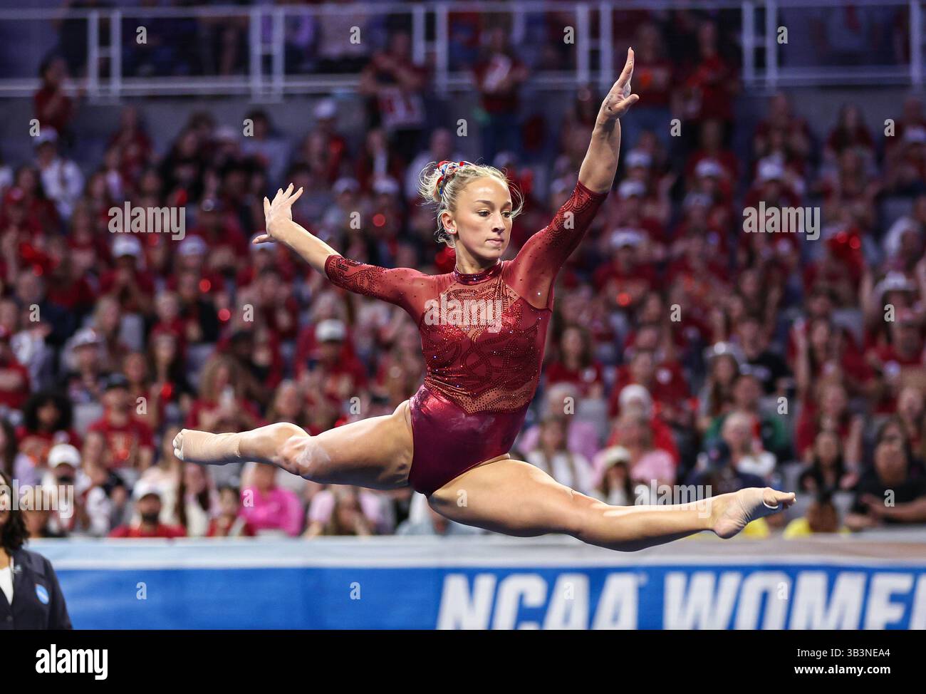 April 19, 2025 Oklahoma's Audrey Davis on the floor exercise during