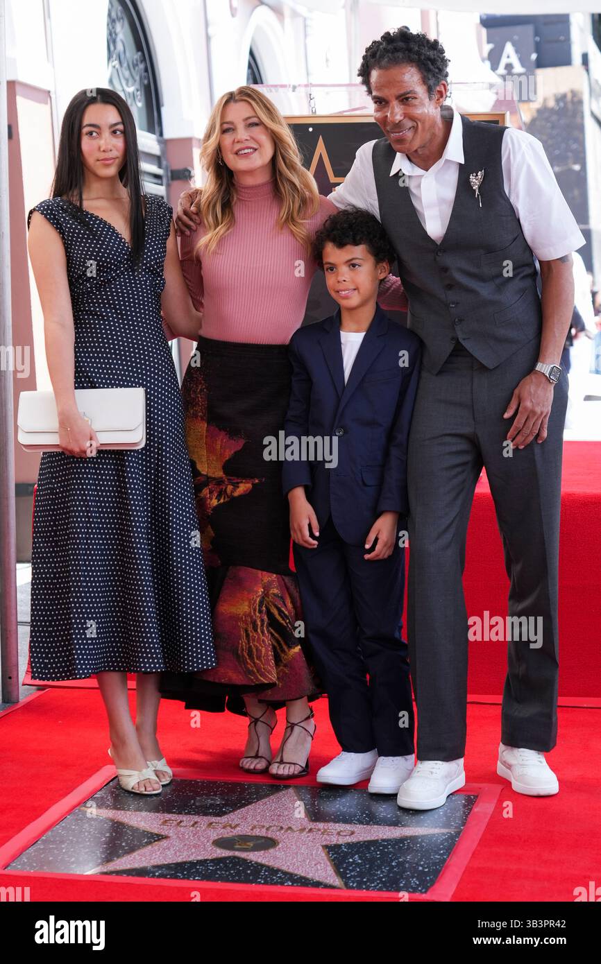 Stella Luna Ivery, from left, Ellen Pompeo, Eli Christopher Ivery, and ...