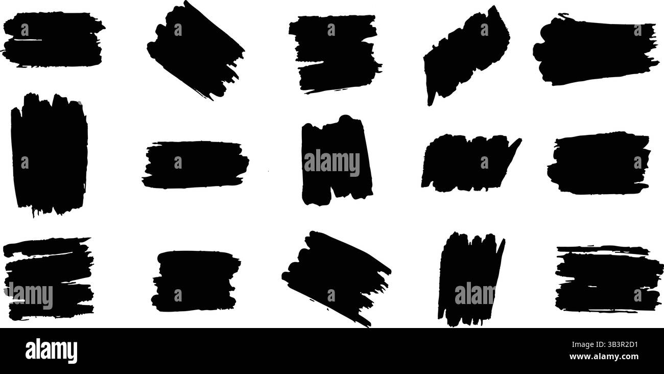 Monochrome Grunge Textures - Hand Drawn Brush Strokes & Paint Stains ...