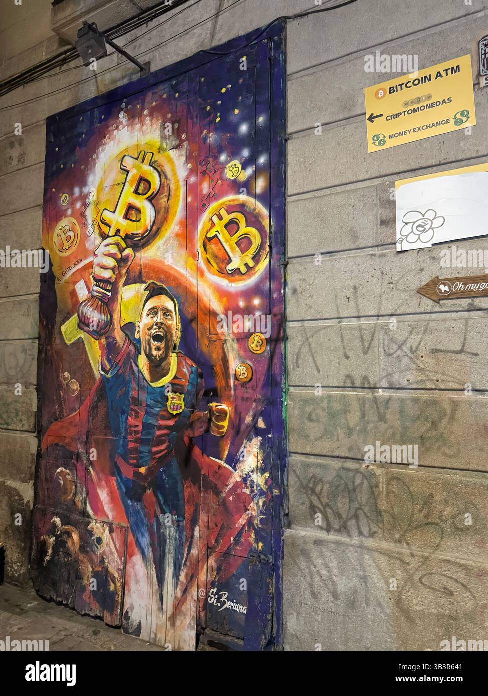 Messi graffiti barcelona hi-res stock photography and images - Alamy