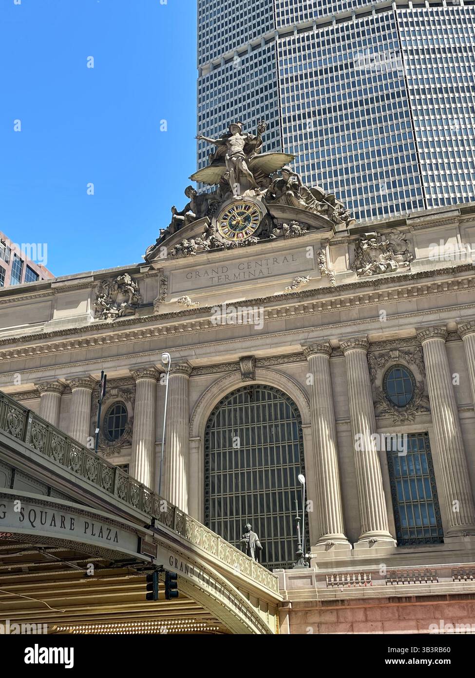The facade of Grand Central Terminal in New York City is an iconic landmark, 2025,  United States - Smartphone Captured Stock Image