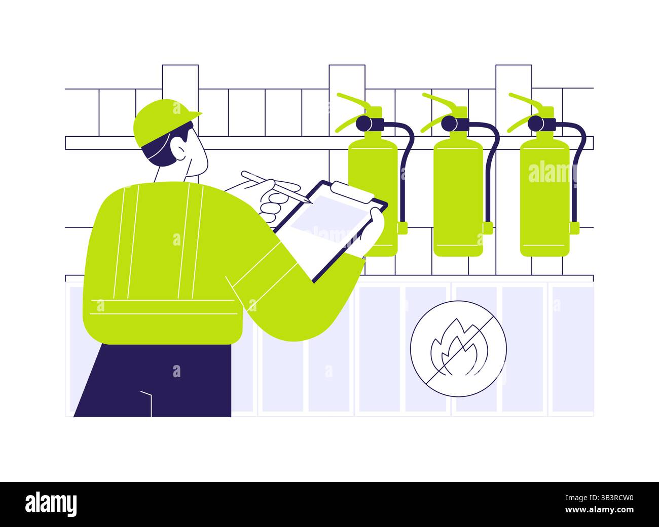 Fire inspection abstract concept vector illustration Stock Vector Image ...