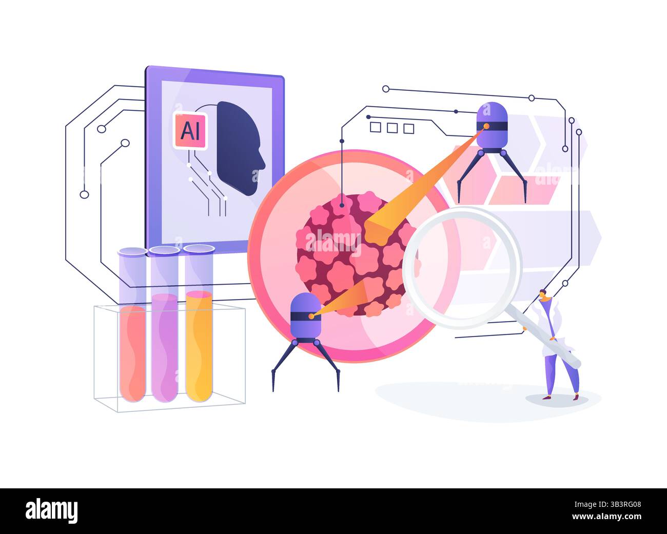 Nanotechnology in Targeted Cancer Therapy abstract concept vector ...