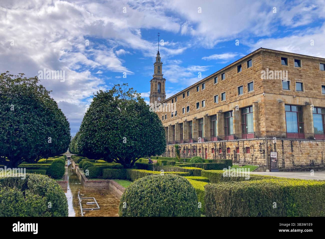 GIJON, SPAIN - APRIL  5, 2025: The Universidad Laboral de Gijón, originally constructed as an educational center for orphans - Smartphone Captured Stock Image