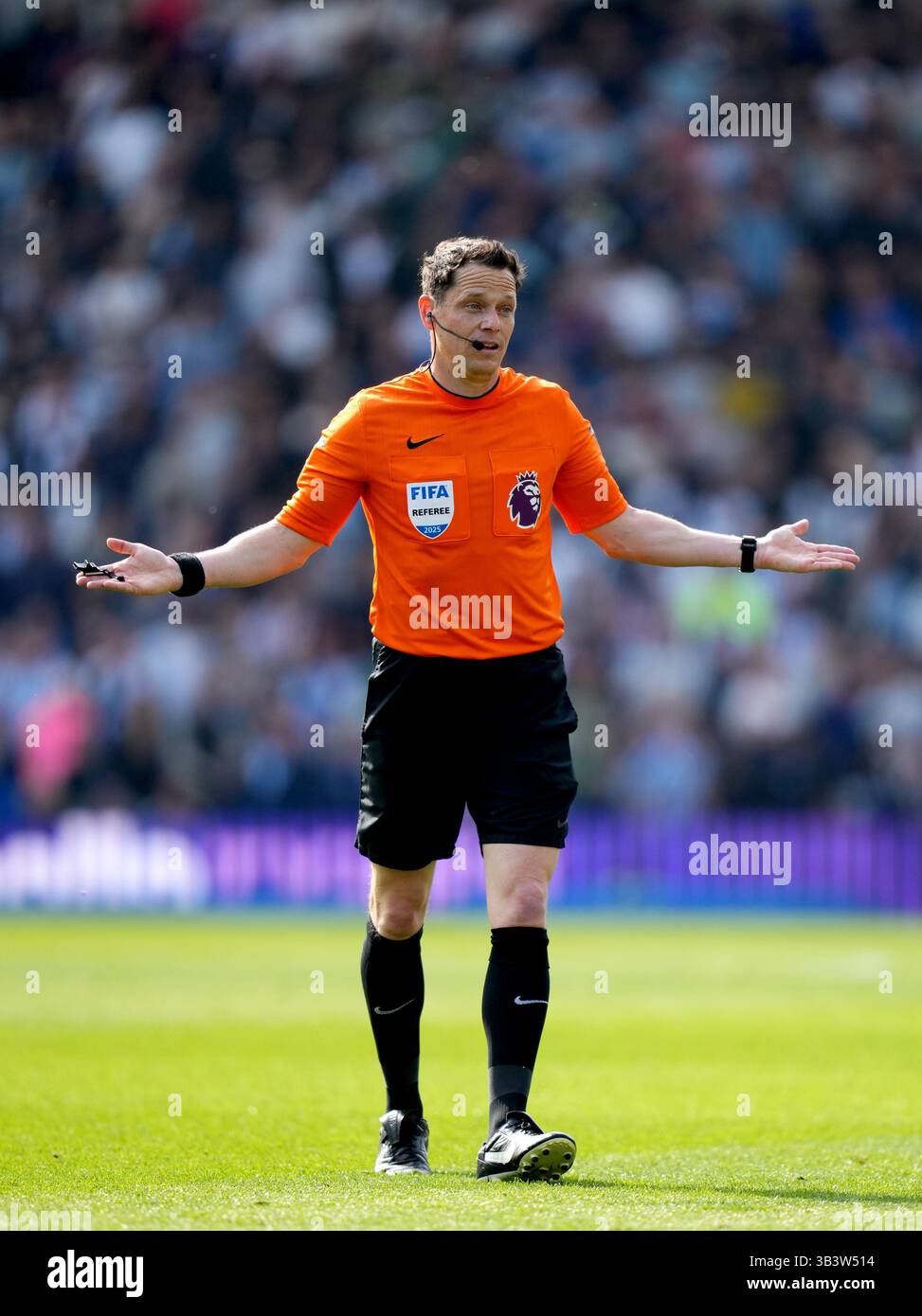 Referee Darren England During The Premier League Match At American referee-darren-england-during-the-premier-league-match-at-american