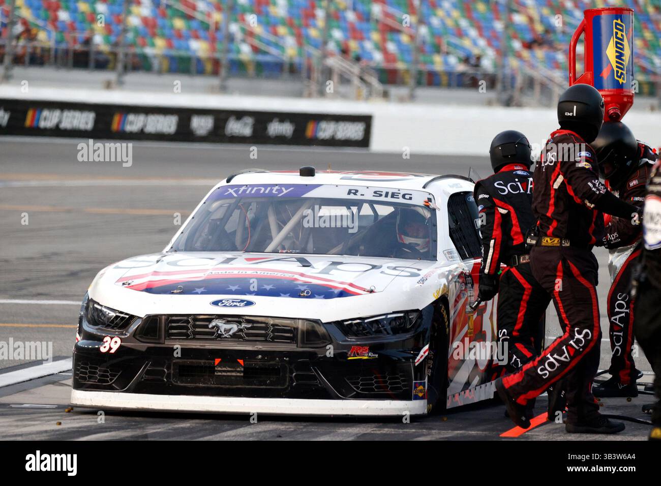 DAYTONA BEACH, FL - FEBRUARY 15: The pit crew of Ryan Sieg (#39 RSS ...
