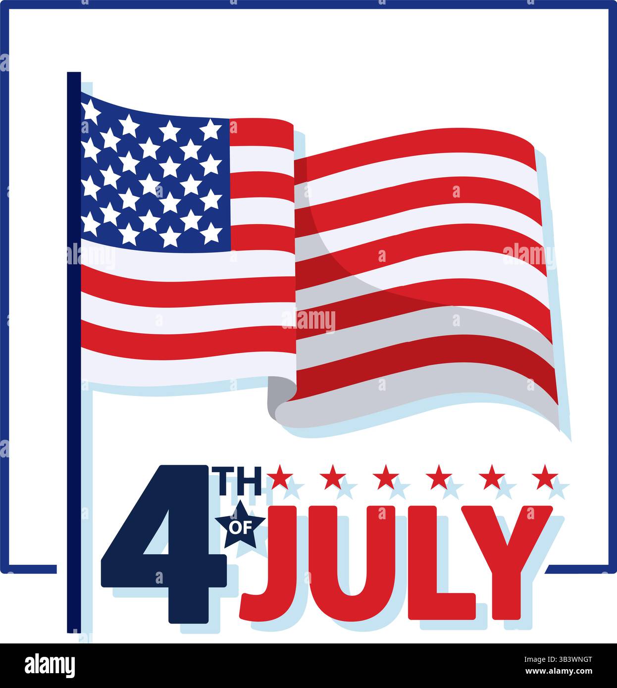 USA flag waving. Vector illustration Stock Vector Image & Art - Alamy