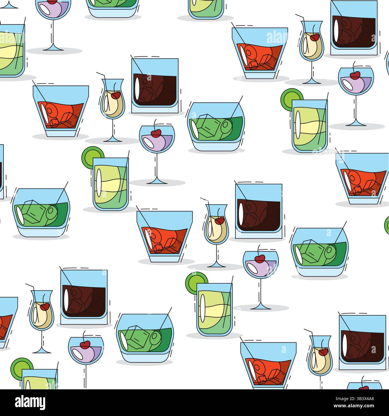 Cocktail Glass Repeat Pattern Cocktail glasses pattern. Vector illustration Stock Vector Image & Art ...