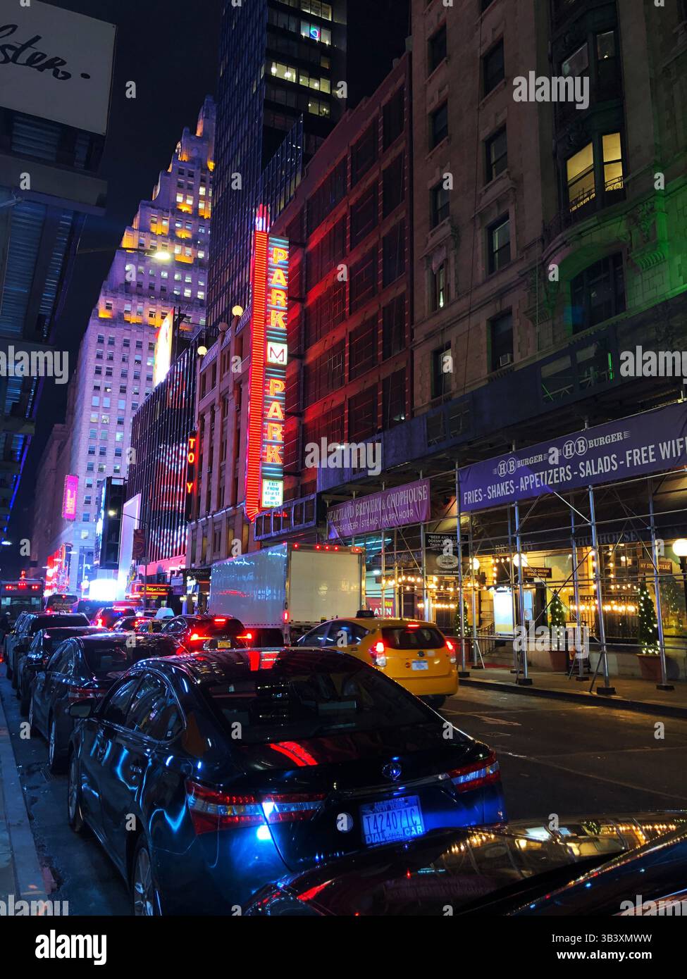 Times Square in New York City with bright lights, LED billboards ...