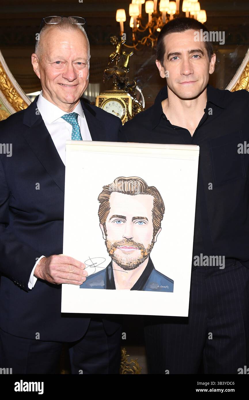 (LR) Sardi’s Owner/GM Max Klimavicius and actor Jake Gyllenhal attend