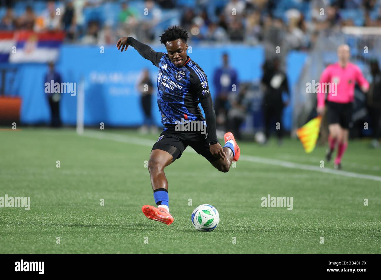 Charlotte, NC, USA. 22nd Mar, 2025. San Jose Earthquakes defender Jamar