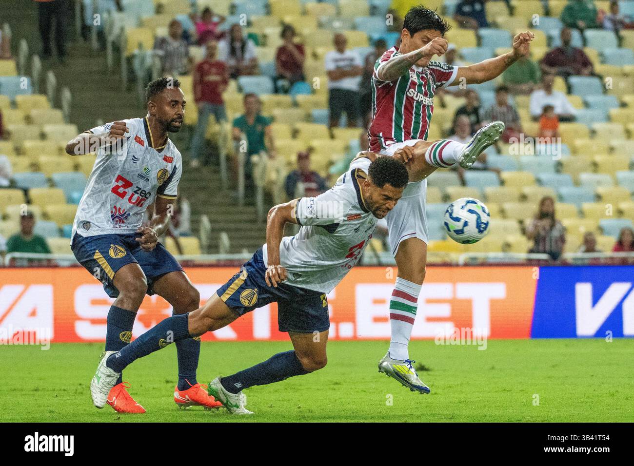 Rio de Janeiro, Brazil. 29th Apr, 2025. German Cano of Fluminense ...
