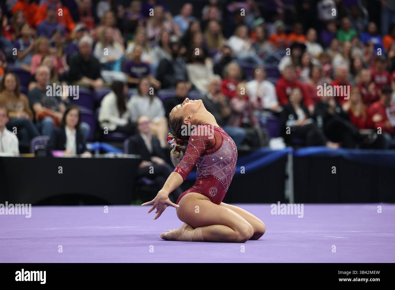 April 4, 2025 Gymnast Audrey Davis of Oklahoma University during the