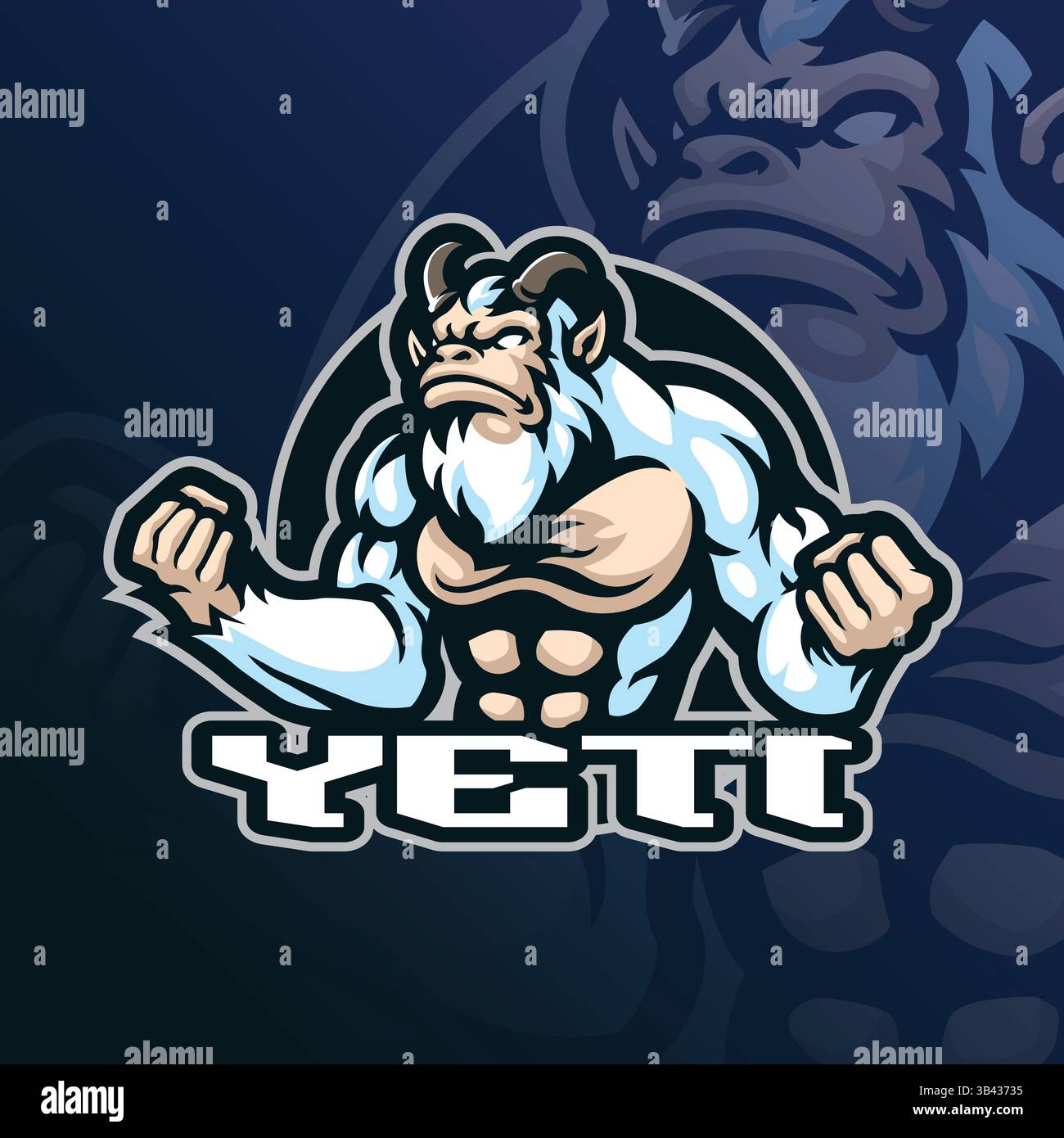 Yeti mascot logo design vector with modern illustration concept style ...