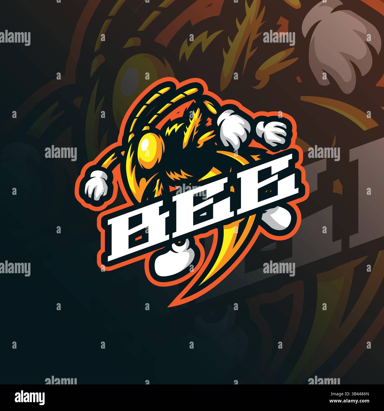 Bee mascot logo design vector with modern illustration concept style ...