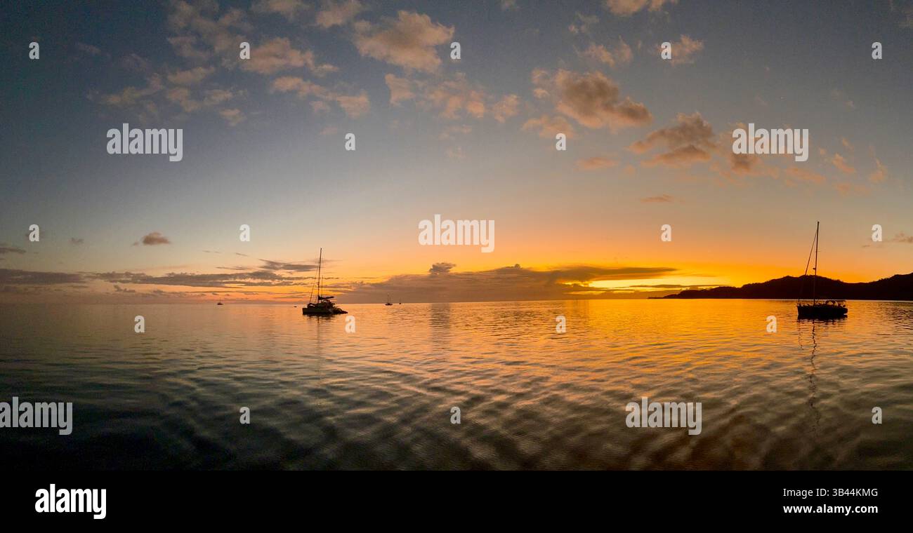 Golden Horizon Over Still Waters - Smartphone Captured Stock Image