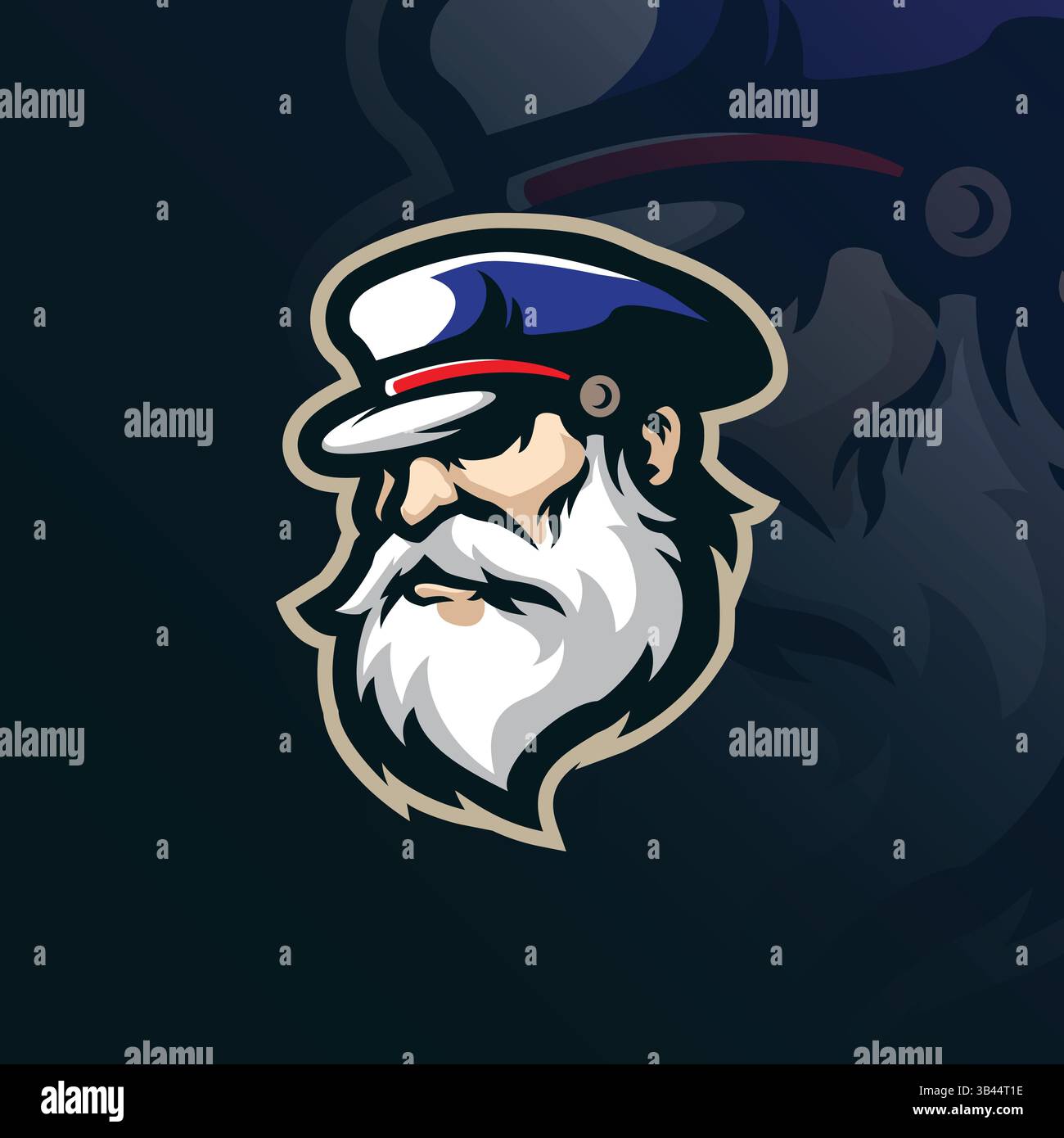 Captain mascot logo design vector with modern illustration concept ...