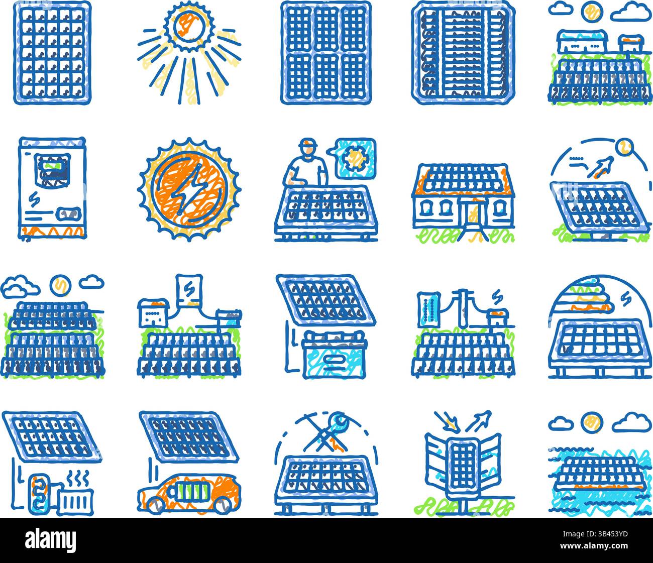 Solar cell hand Stock Vector Images - Alamy