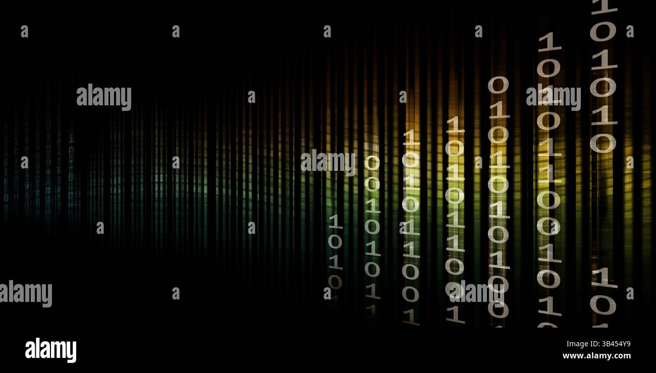 Abstract Network Illustration with System Data Art Stock Photo