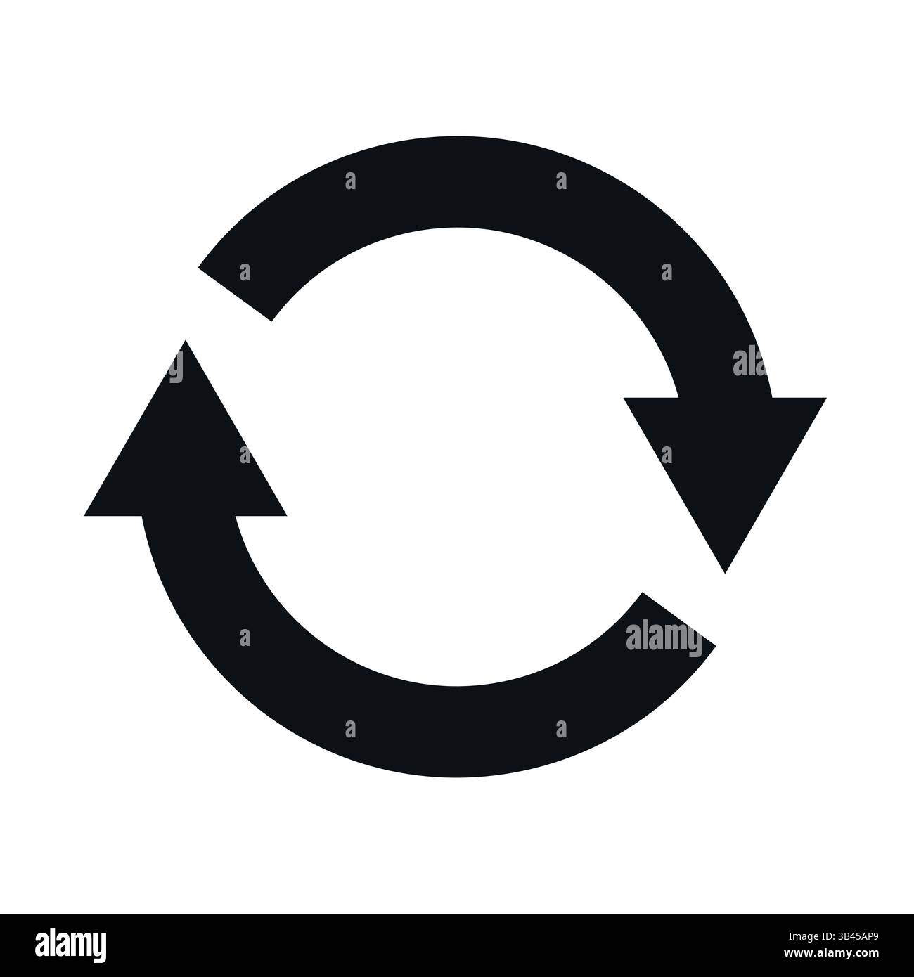 Simple black circular arrows forming a refresh or sync symbol, ideal for digital or tech concepts Stock Vector
