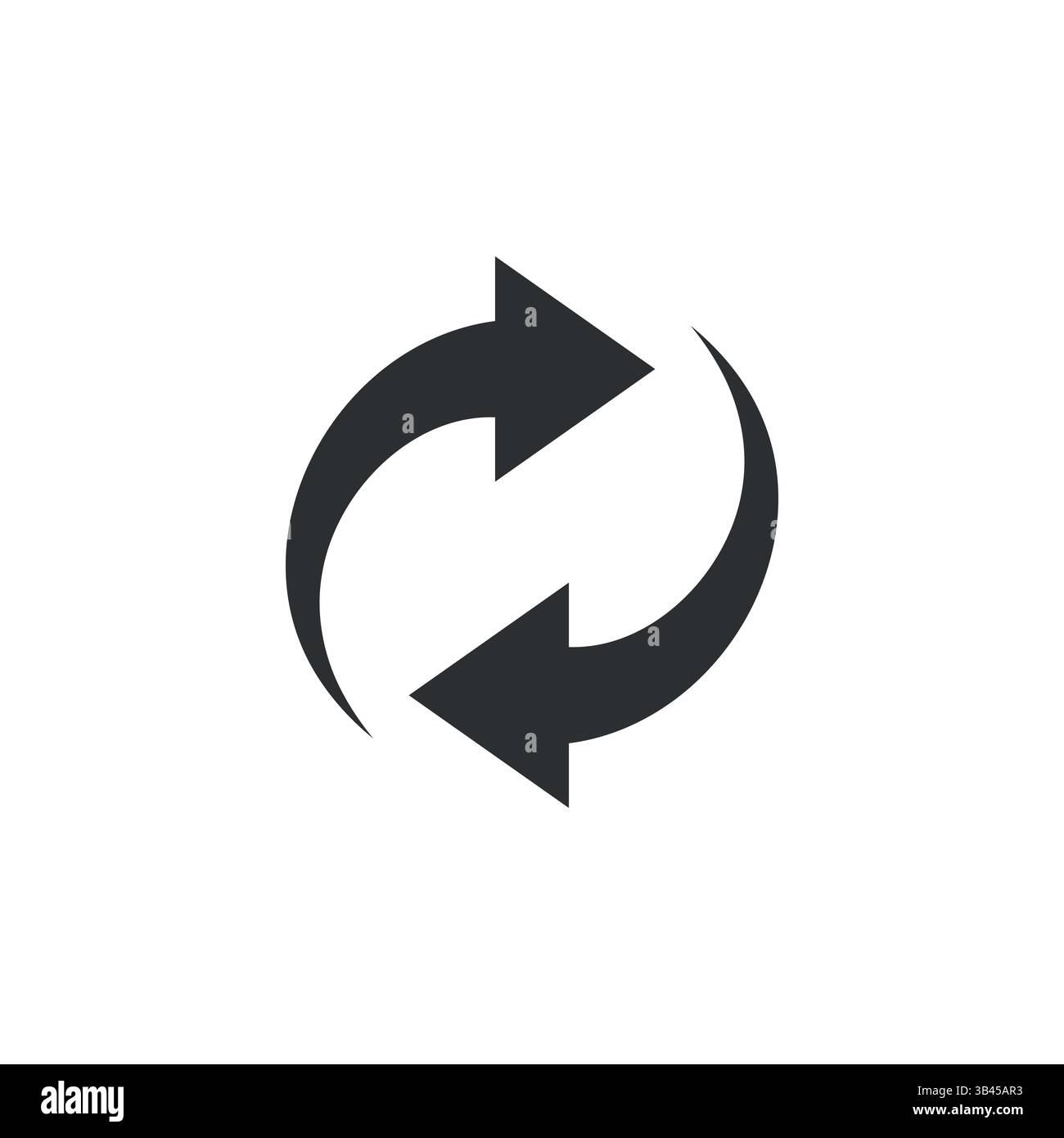 Simple black circular arrows forming a refresh or sync symbol, ideal for digital or tech concepts Stock Vector