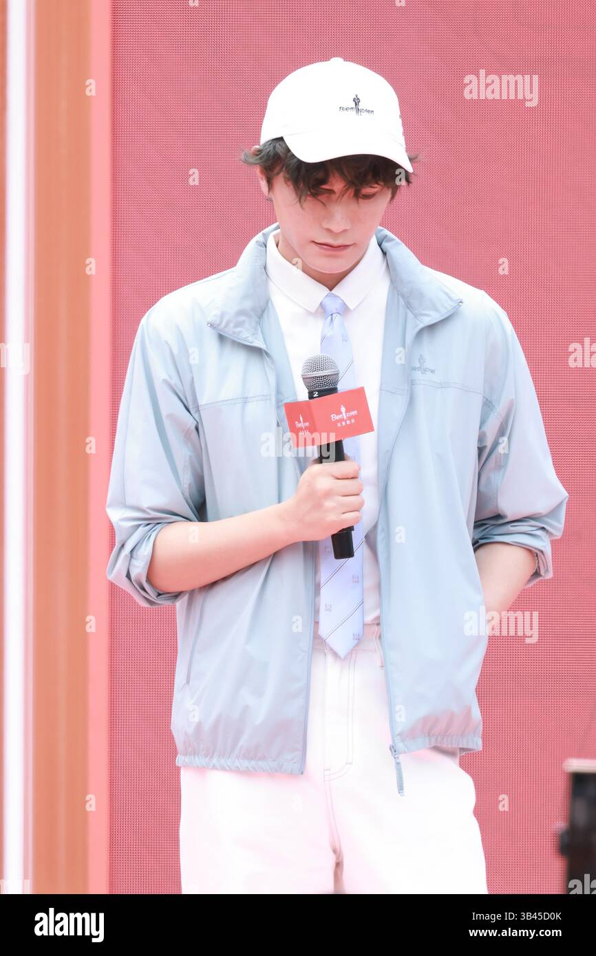 Chinese actor Ding Yuxi attends an activity in Chengdu City, southwest ...