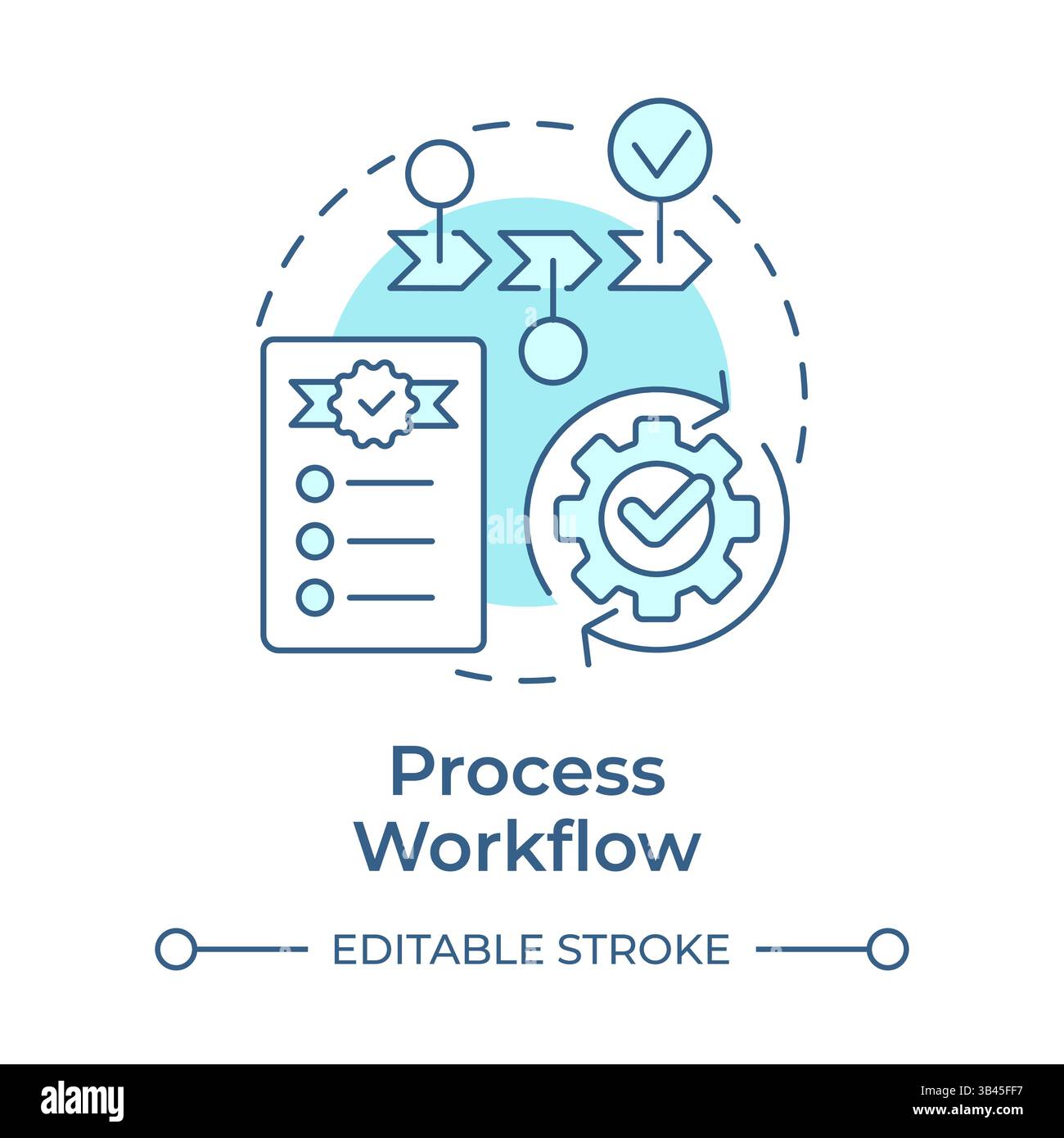 Process workflow soft blue concept icon Stock Vector