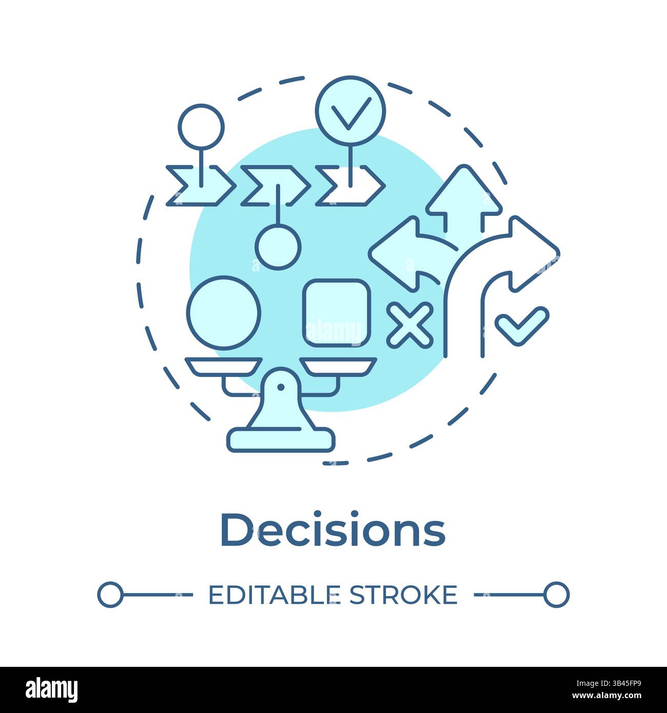 Decisions soft blue concept icon Stock Vector