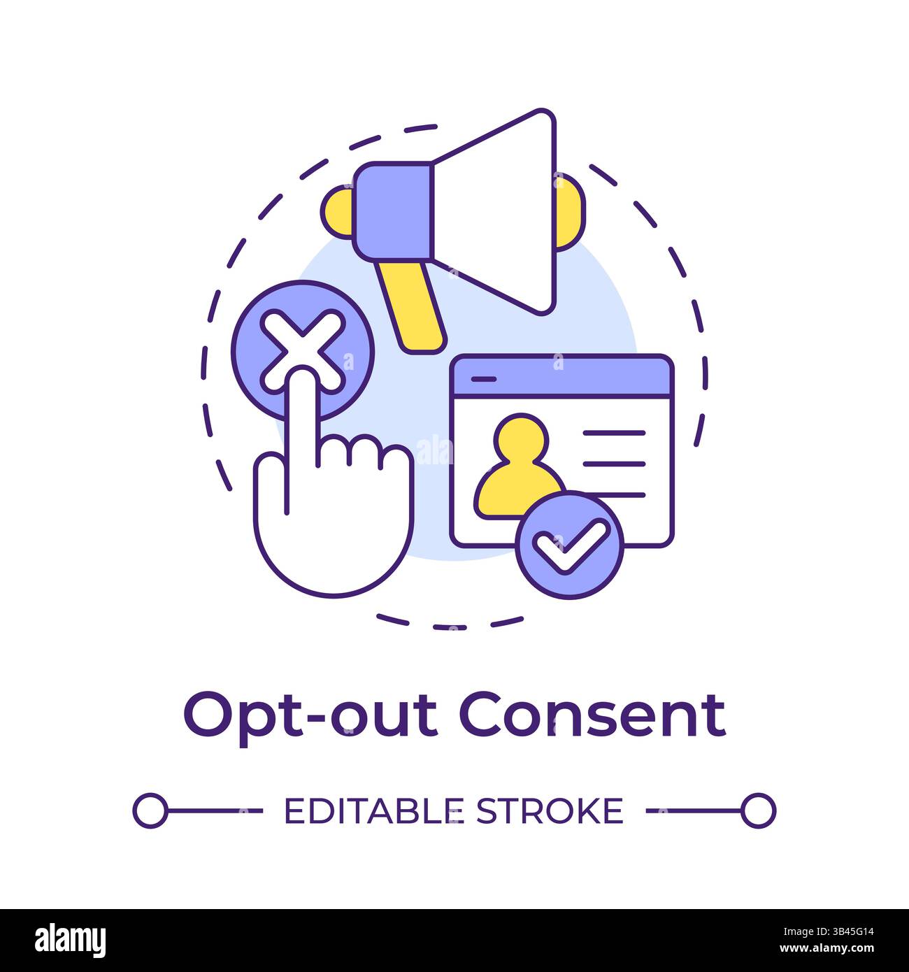 Opt out consent multi color concept icon Stock Vector