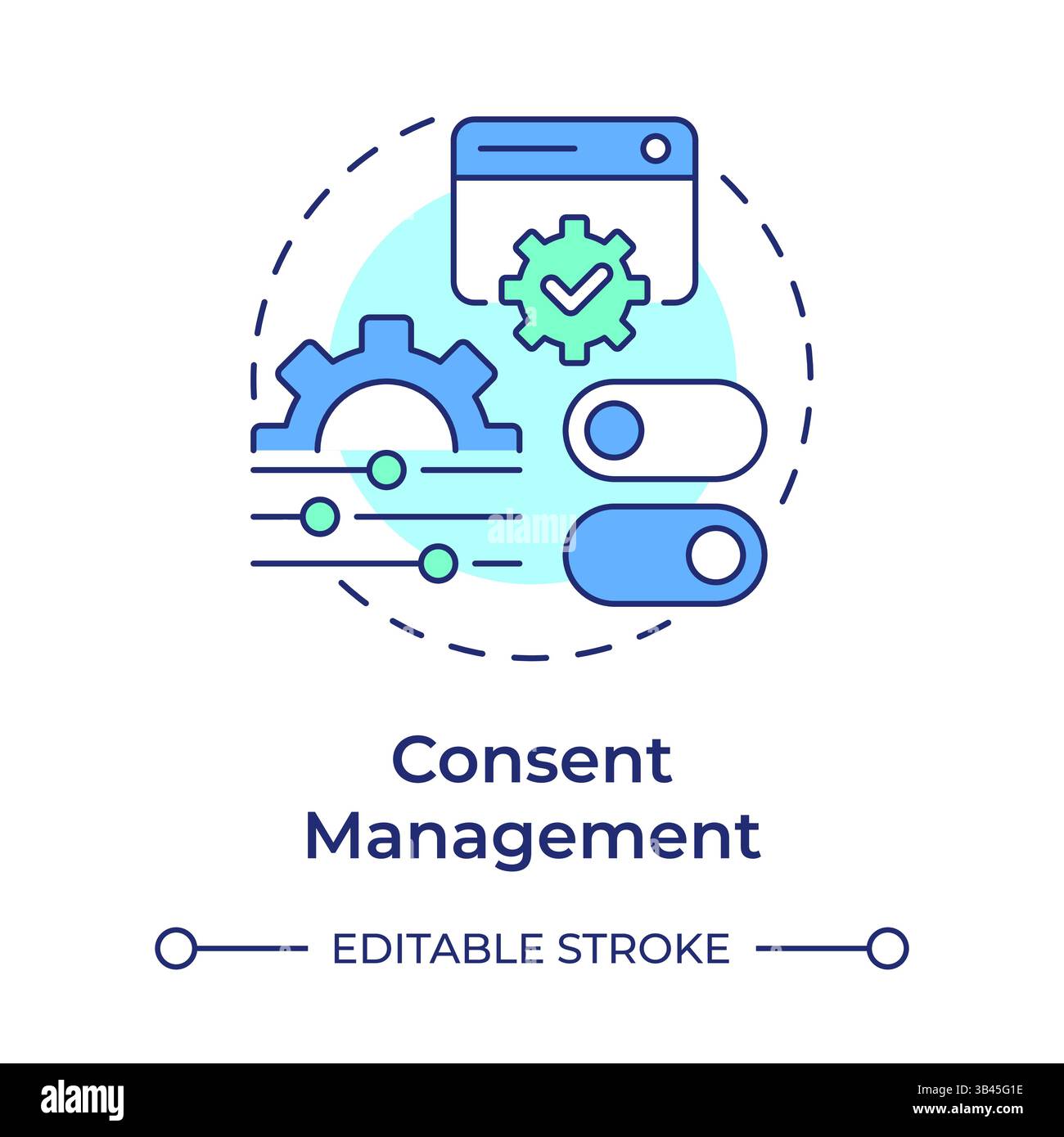 Consent management multi color concept icon Stock Vector