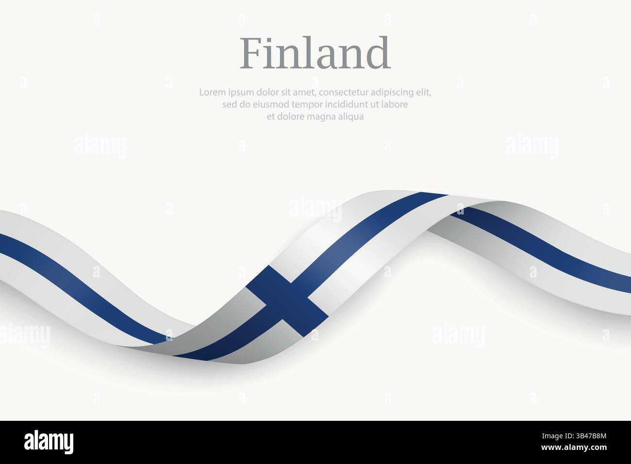 Finland flag on Waving ribbon. Template for independence day Stock ...