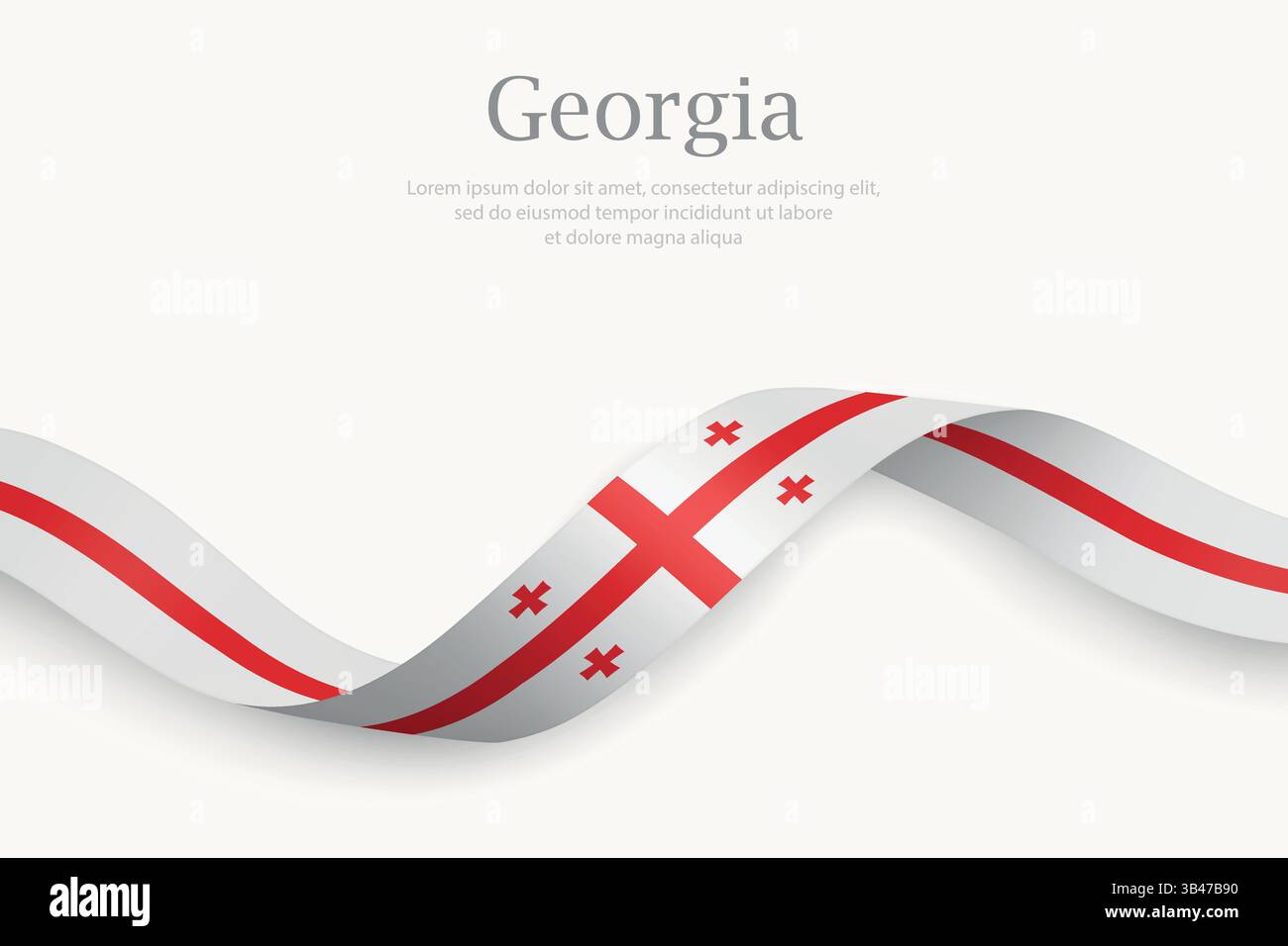 Georgia flag on Waving ribbon. Template for independence day Stock ...