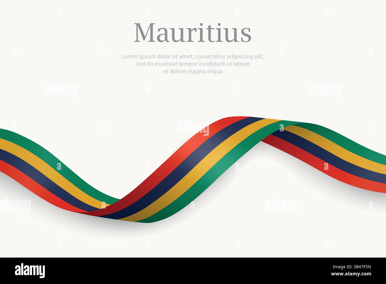 Mauritius flag on Waving ribbon. Template for independence day Stock ...