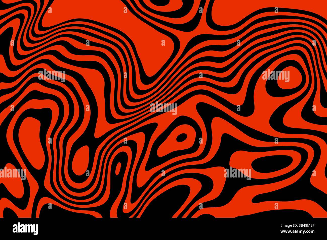 Abstract red wavy lines on black background Stock Photo - Alamy