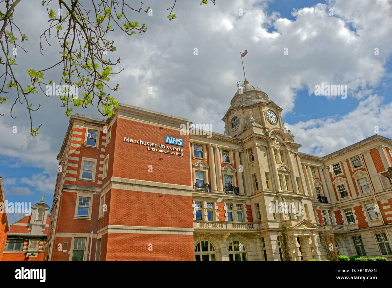 Manchester University NHS Foundation Trust building which is part of the Manchester Royal Infirmary and Manchester Medical School. Manchester England. Stock Photo