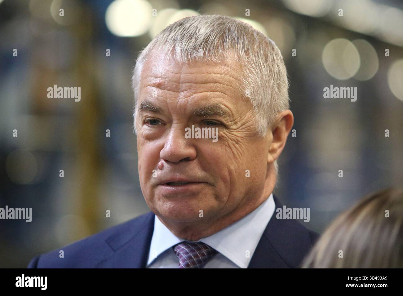 Alexander Medvedev, Chairman of the Management Board of Zenit during the presentation of the subway train, the exterior and interior wallpapering of which is dedicated to the centenary of the Zenit football club in St. Petersburg. (Photo by Maksim Konstantinov / SOPA Images/Sipa USA) Stock Photo