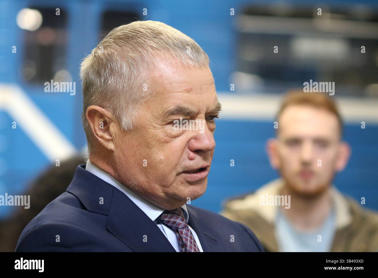 Alexander Medvedev, Chairman of the Management Board of Zenit during the presentation of the subway train, the exterior and interior wallpapering of which is dedicated to the centenary of the Zenit football club in St. Petersburg. (Photo by Maksim Konstantinov / SOPA Images/Sipa USA) Stock Photo