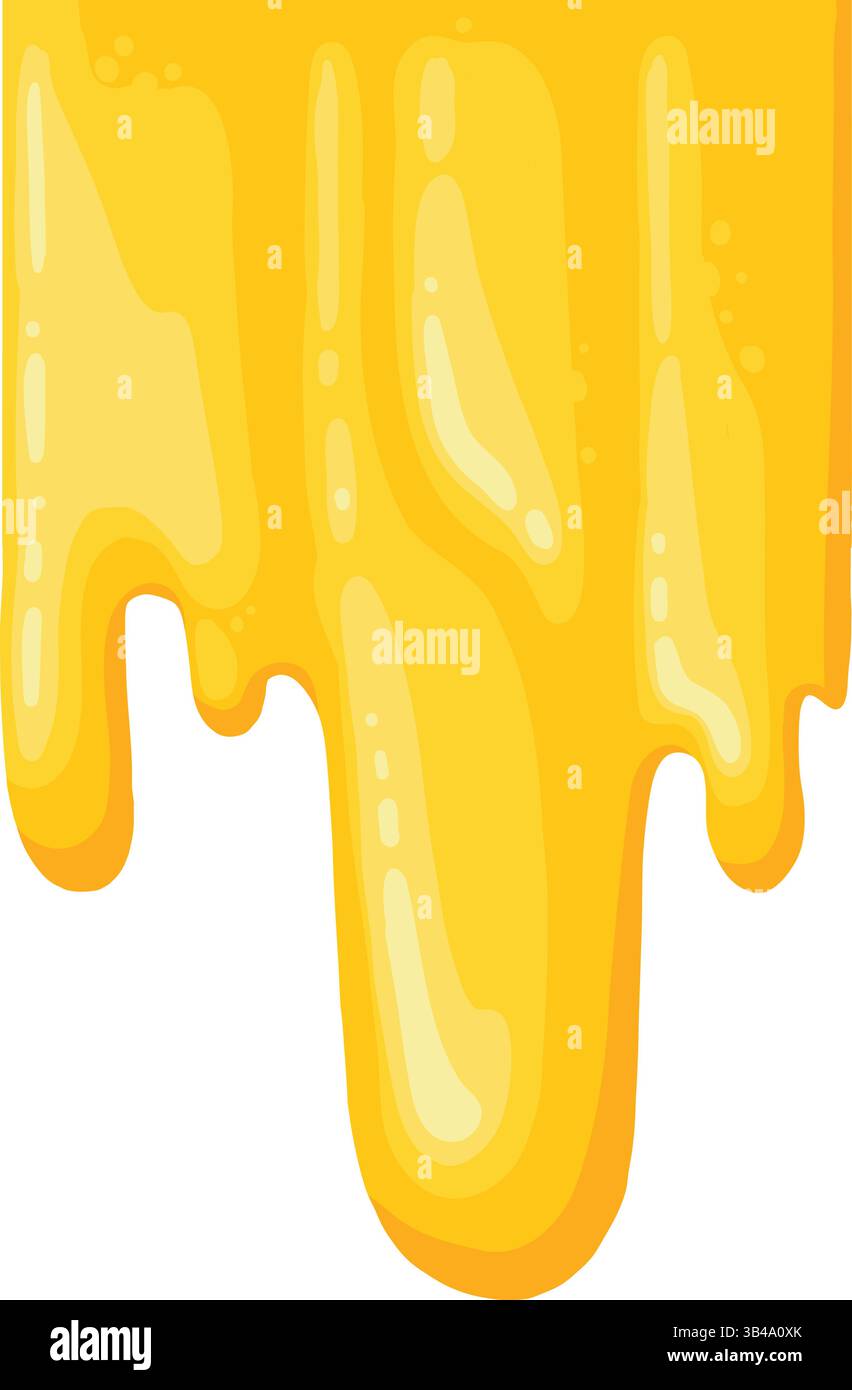 Cartoon honey dripping icon. Sticky sweet dripping spots, flowing sugar ...