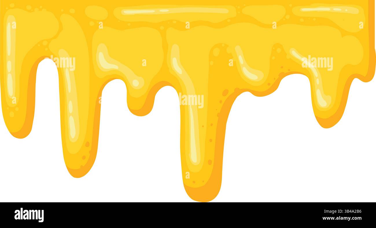 Cartoon honey dripping icon. Sticky sweet dripping spots, flowing sugar ...