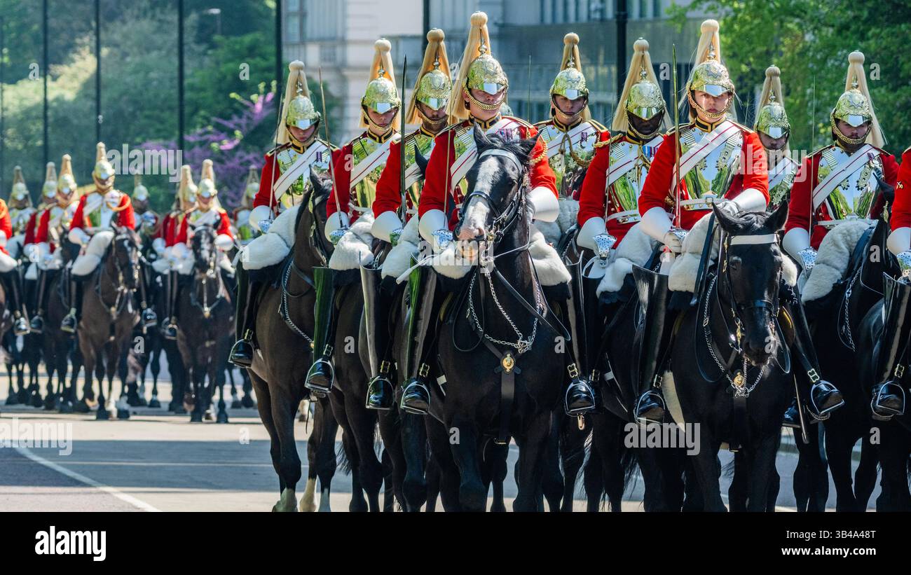 London, UK. 30th Apr, 2025. The Household Cavalry Mounted Regiment, the ...
