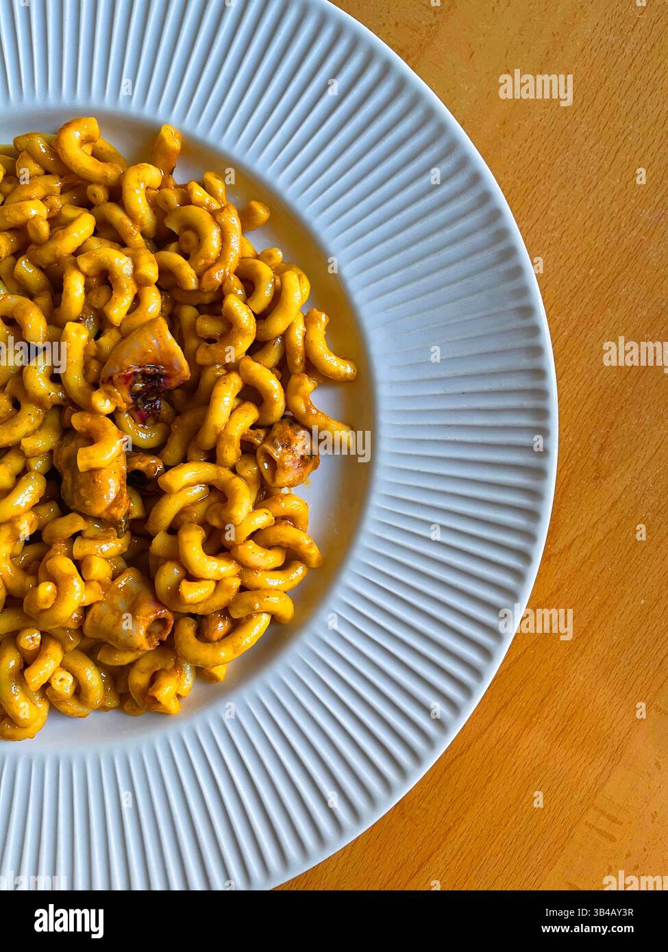 Fideua serving. Valencia, Spain. - Smartphone Captured Stock Image