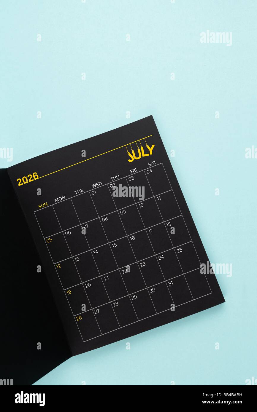 July 2026 black calendar hires stock photography and images Alamy